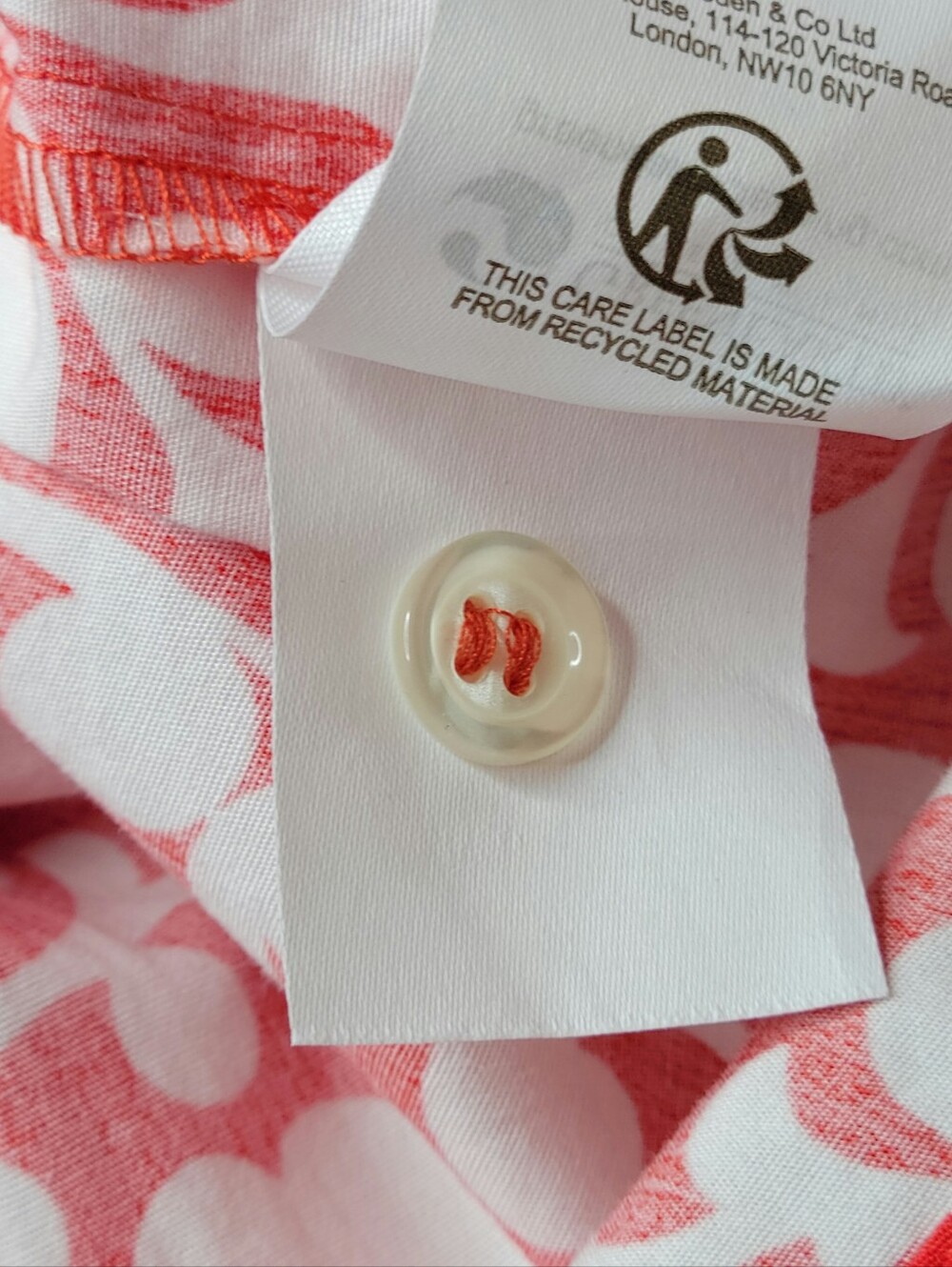Boden Midi Shirt Dress Size 6 Coral White Full Front Hidden Buttons Pockets - Picture 9 of 12
